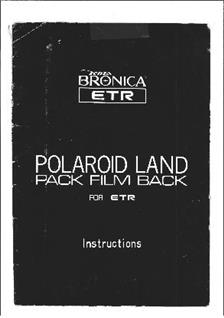 Bronica Accessories - Bronica manual. Camera Instructions.
